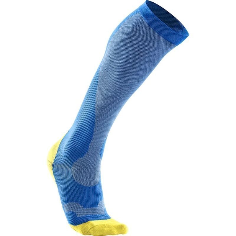 2XU Compression Performance Run Sock Men XS Vibrant Blue/Canary Yellow