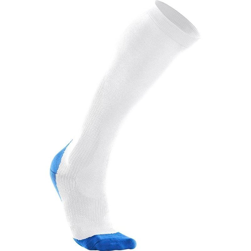 2XU Compression Performance Run Sock Men XS White/Vibrant Blue