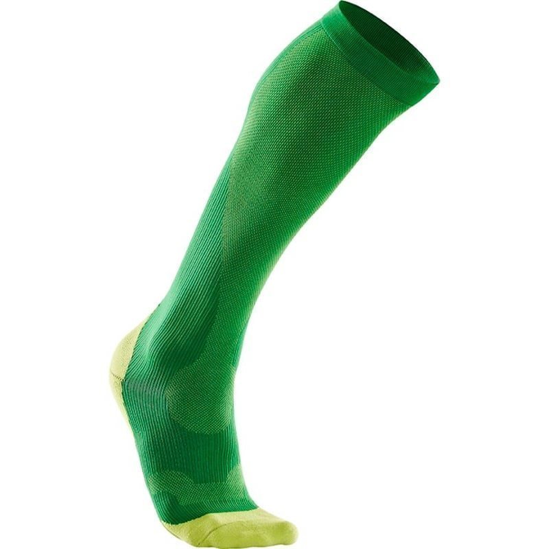 2XU Compression Performance Run Sock Women L Fern Green/Lime Green