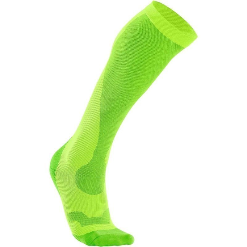 2XU Compression Performance Run Sock Women L Fluro Green/Green