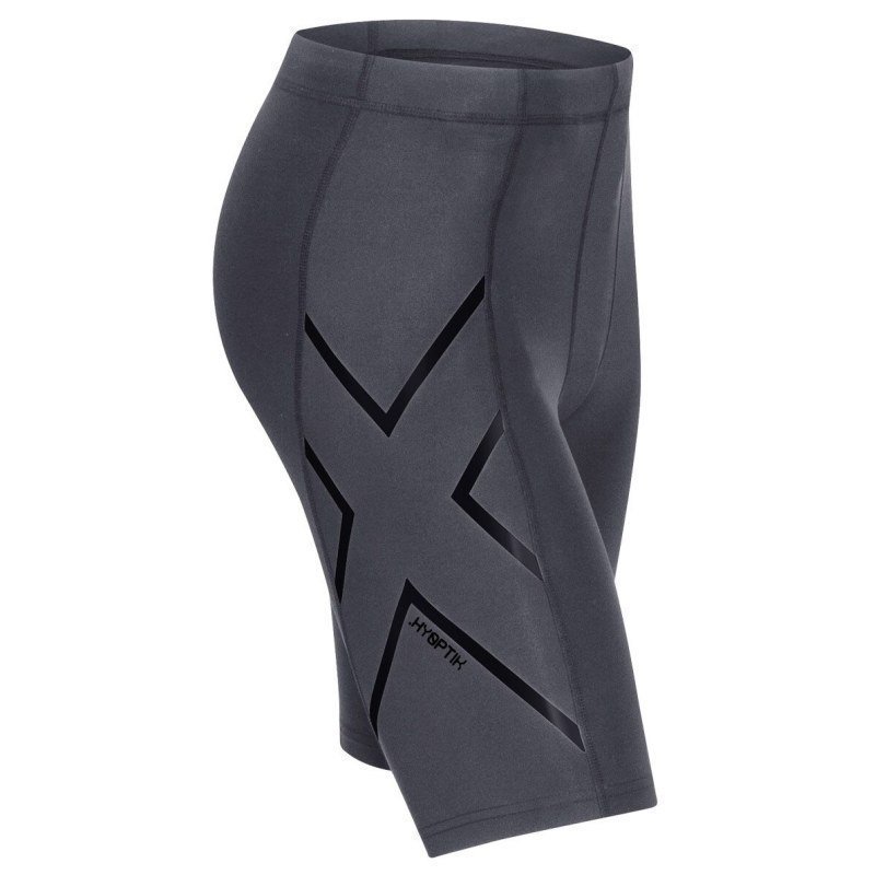 2XU Hyoptik Compression Shorts Men S STEEL/BLACK REFLECTIVE LOGO