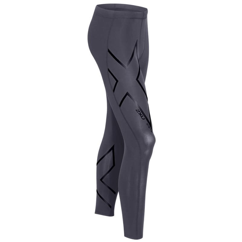 2XU Hyoptik Compression Tights Men S STEEL/BLACK REFLECTIVE LOGO