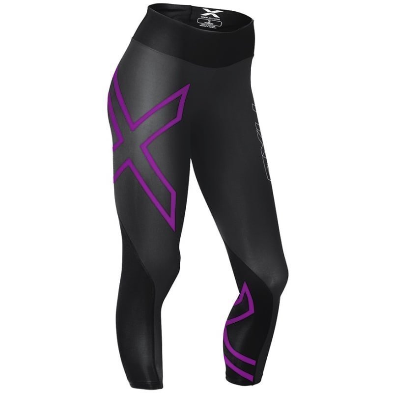 2XU Mid-Rise Compression 7/8 Tight Women L INK TONAL/CHERRY PINK