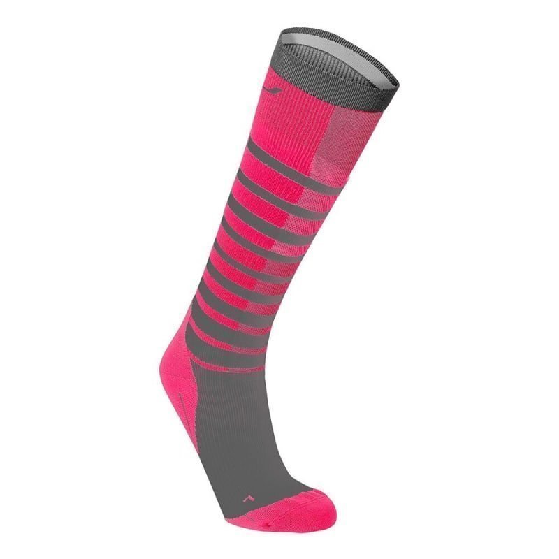 2XU Striped Run Compression Socks M CHERRY PINK/GREY