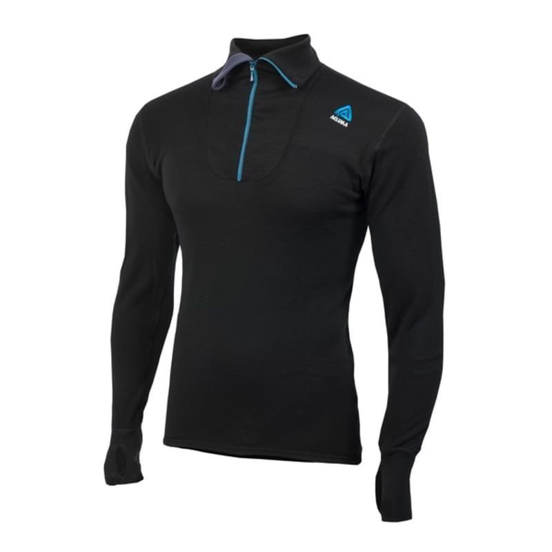 Aclima Doublewool Polo W/Zip Man XS JET BLACK (SKY DIVER/PERISCOPE