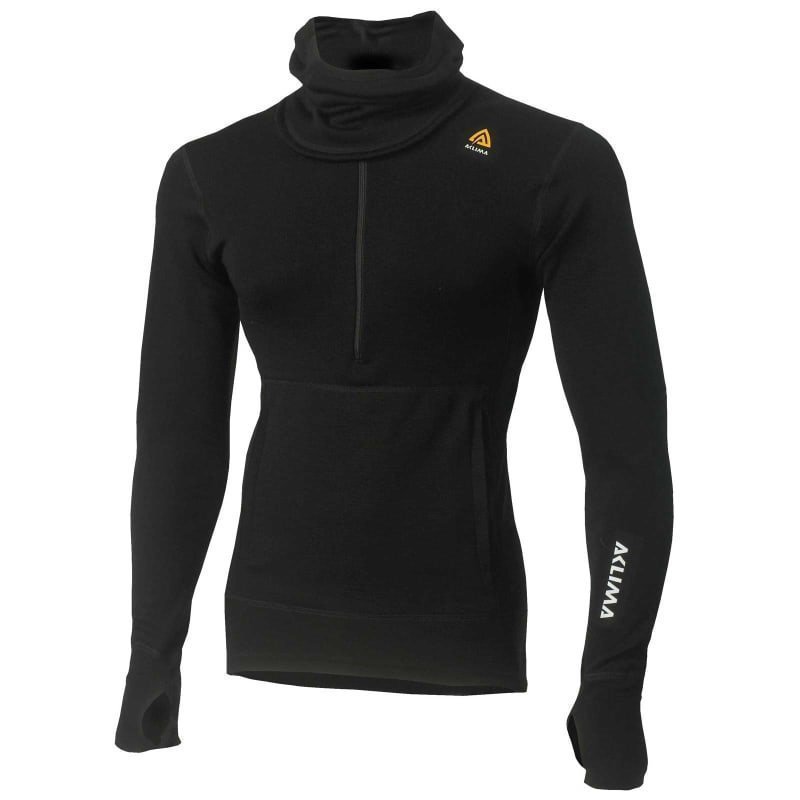 Aclima Warmwool Hoodie W/Zip Man XS Jet Black