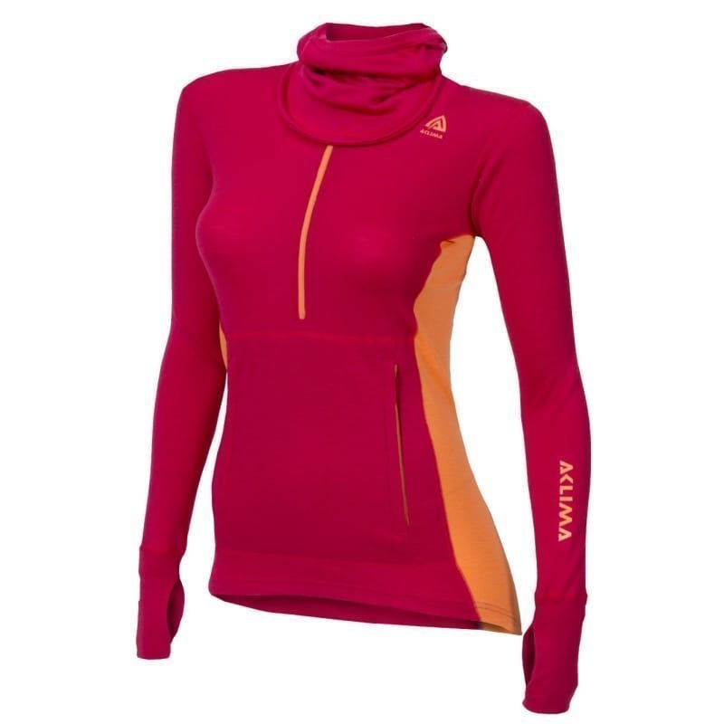 Aclima Warmwool Hoodie W/Zip Women's XL CERISE/MUSKMELON