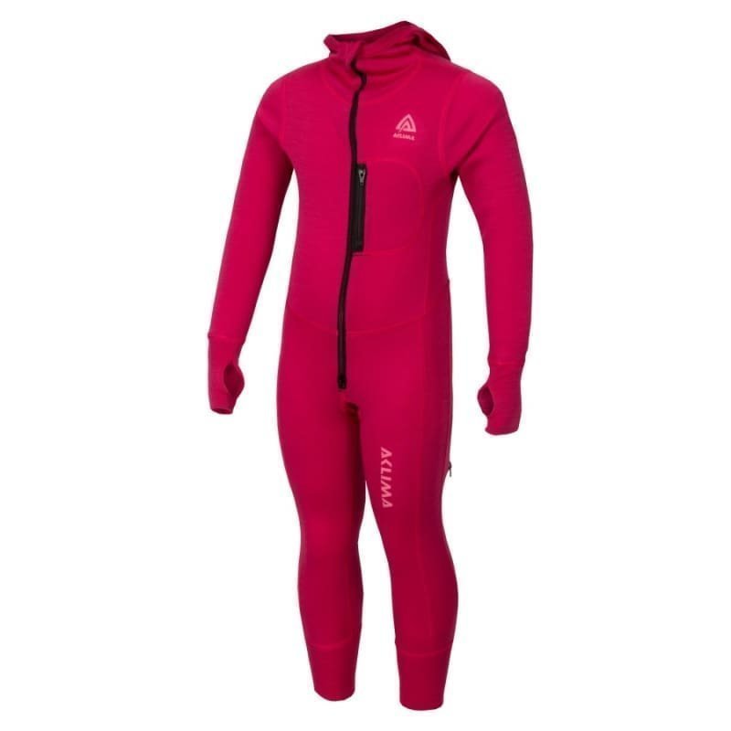 Aclima Warmwool Overall Children 110 Cerise