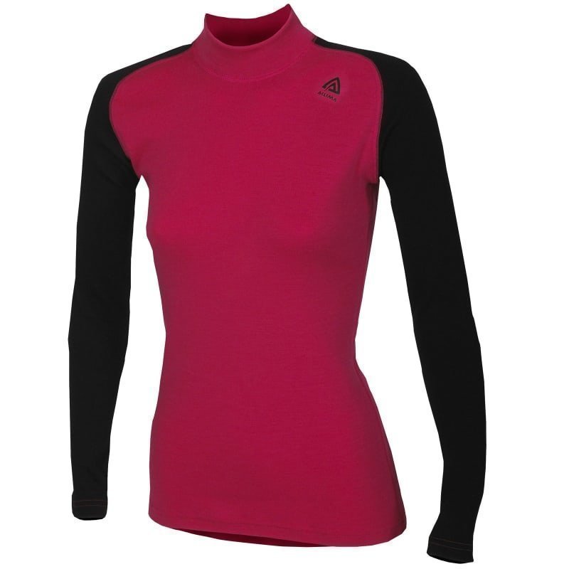 Aclima Women's Warmwool Shirt Crew Neck XS Cerise/Black