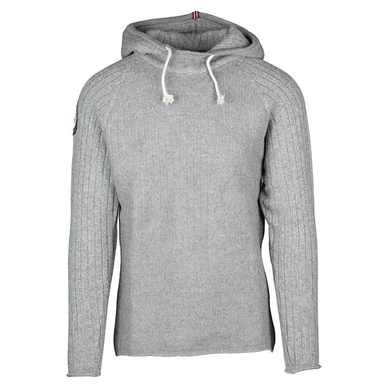 Amundsen Boiled Hoodie Mens Ribbed L Light Grey