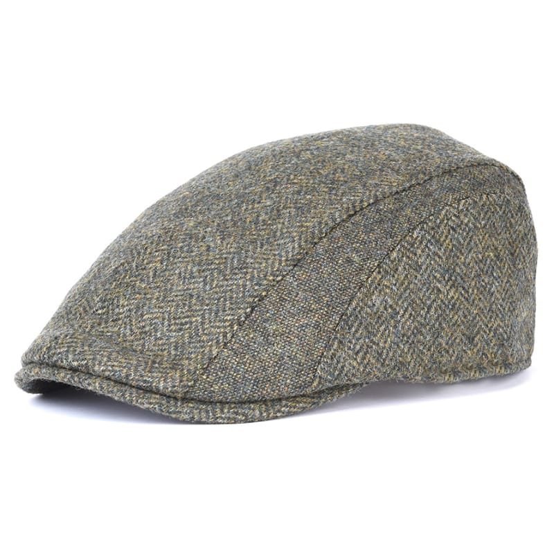 Barbour Herringbone Tweed Cap L Olive