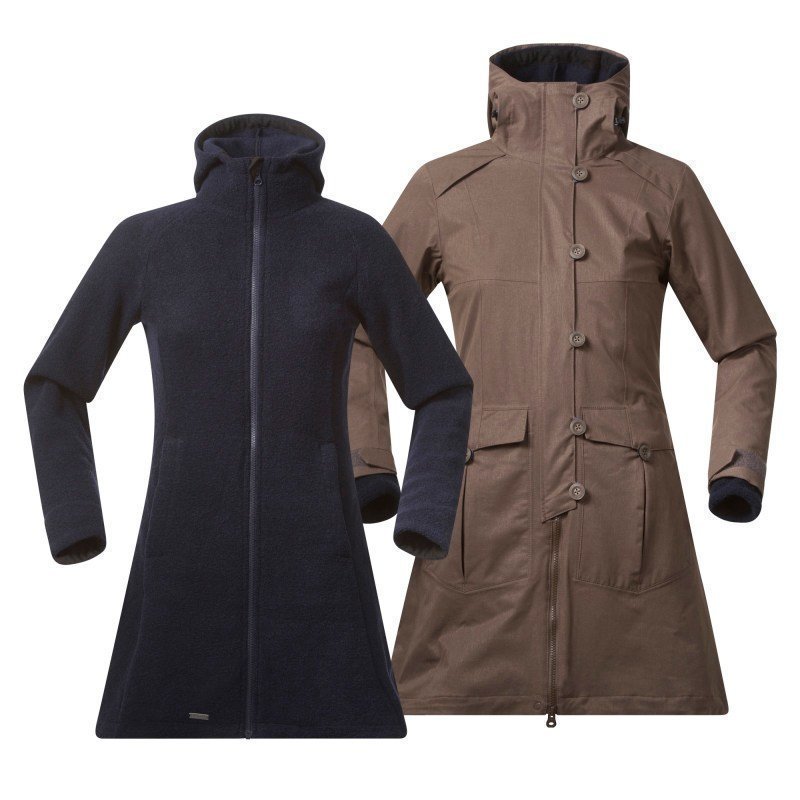 Bergans Bjerke 3in1 Lady Coat L Outer:Clay/Inner:Midnight Blue