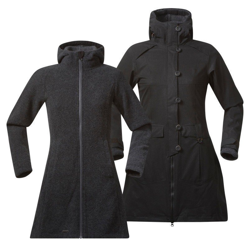 Bergans Bjerke 3in1 Lady Coat M Outer:Black/Inner:SolidDkGrey