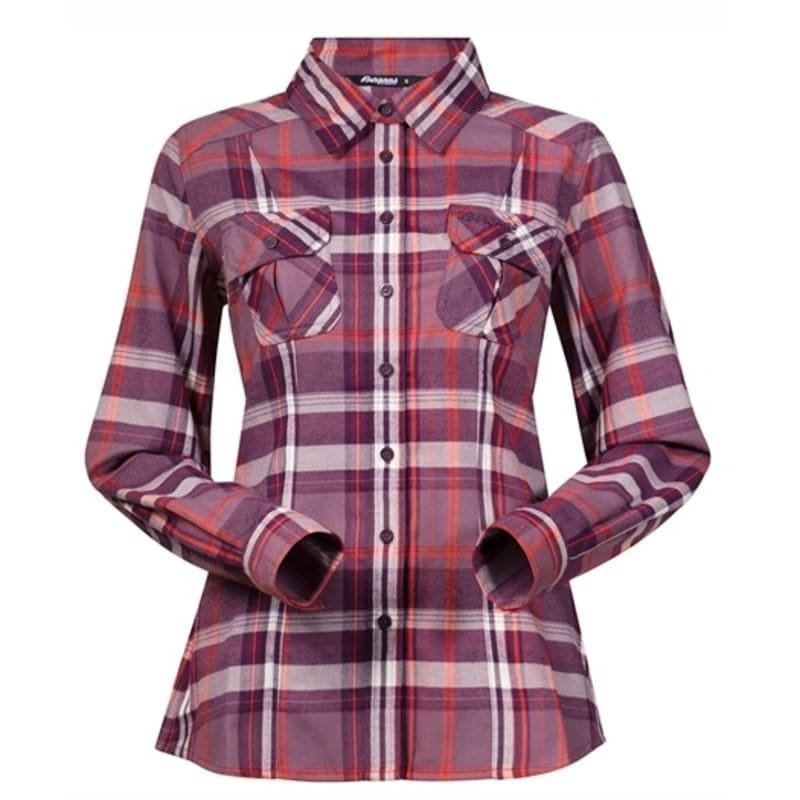 Bergans Bjorli Lady Shirt M DustyPlum/Koi Orange Check