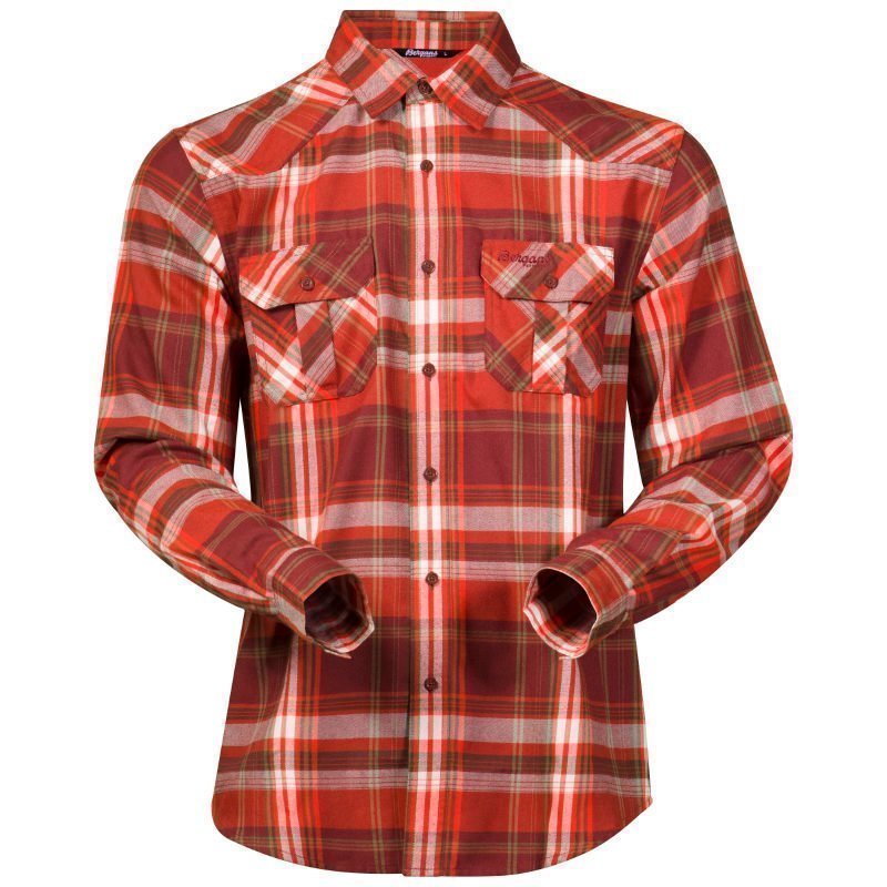 Bergans Bjorli Shirt L Dark Maroon/Koi Orange Check