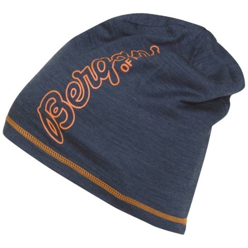 Bergans Bloom Wool Beanie ONE SIZE Navy Melange/Pumpkin