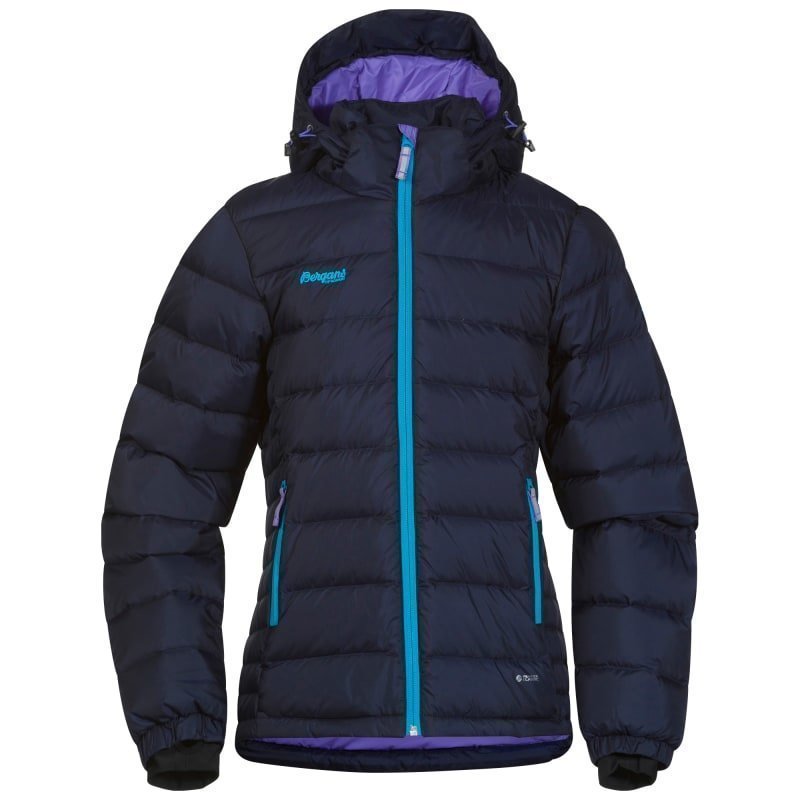 Bergans Down Youth Girl Jacket 164 Navy/Br Seablue/Lt Lavender