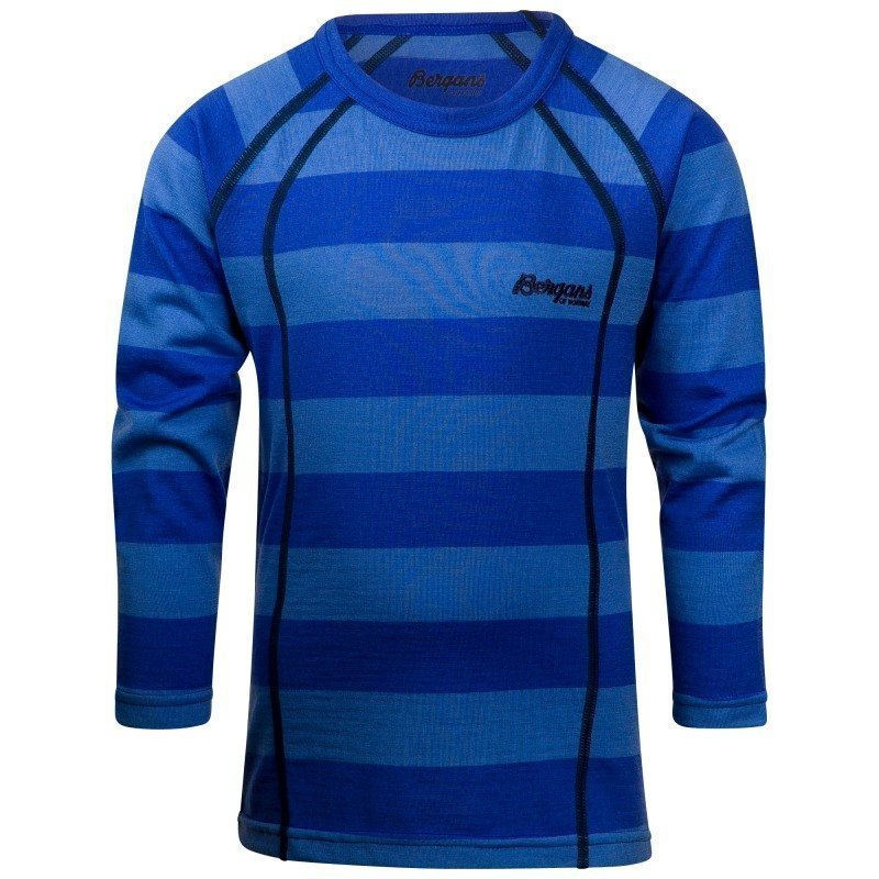 Bergans Fjellrapp Kids Shirt 104 Skyblue Striped