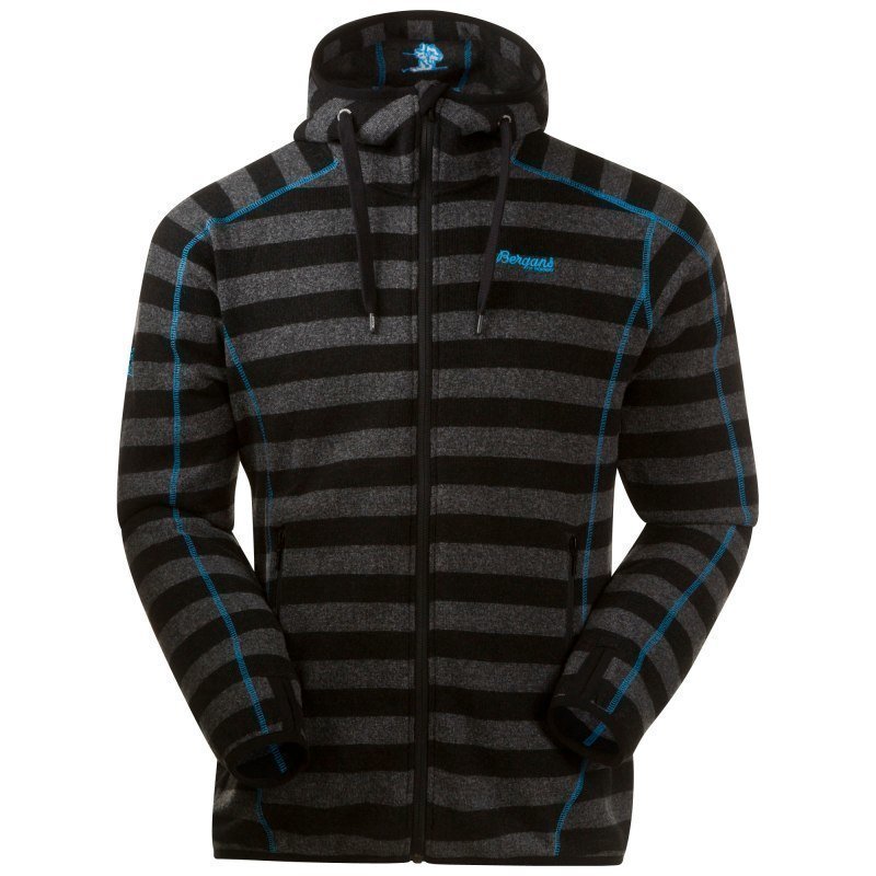 Bergans Humle Jacket L Dk Grey Striped/Sea Blue