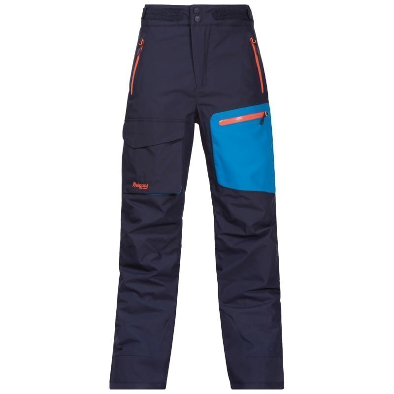 Bergans Knyken Insulated Youth Pant 128 Navy/Lt Seablue/Koi Orange