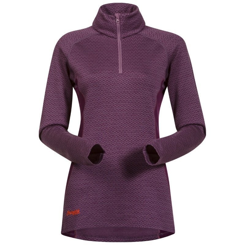 Bergans Snøull Lady Half Zip XS DustyPlum/Plum/Koi Orange