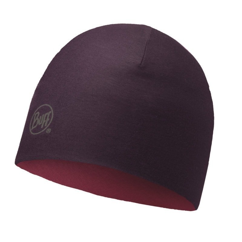 Buff Merino Wool Reversible Hat Buff 1SIZE Solid Plum