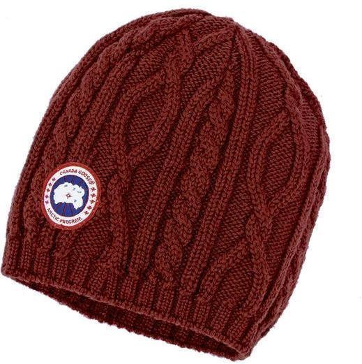 Canada Goose Merino Cable Knit Beanie W Tummanpunainen