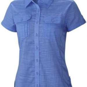 Columbia Camp Henry Solid Short Sleeve Shirt Women Sininen L