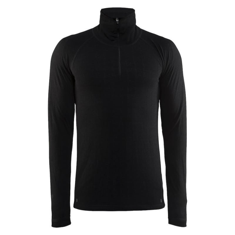 Craft Nordic Wool Zip Neck M S Black/Dark Grey Melange