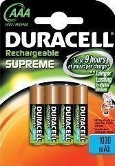 DURACELL Ladattava akku AAA K4 1000mAh 4 kpl HR03