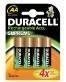 DURACELL Ladattava akku AAA StayCharged (4 kpl) NiMh 800mAh