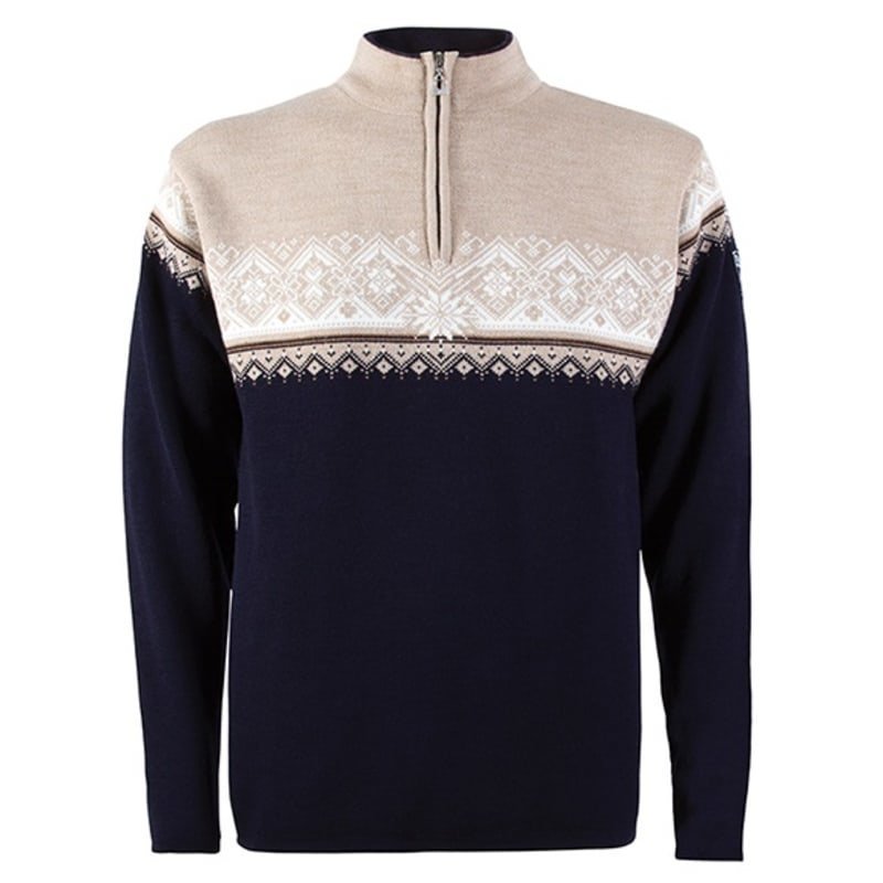 Dale of Norway St. Moritz Masculine Sweater M NAVY/BEIGE/BRONZE MEL./OFF WHI