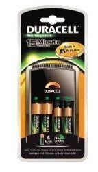 Duracell CEF15 akkuparistolaturi + akut