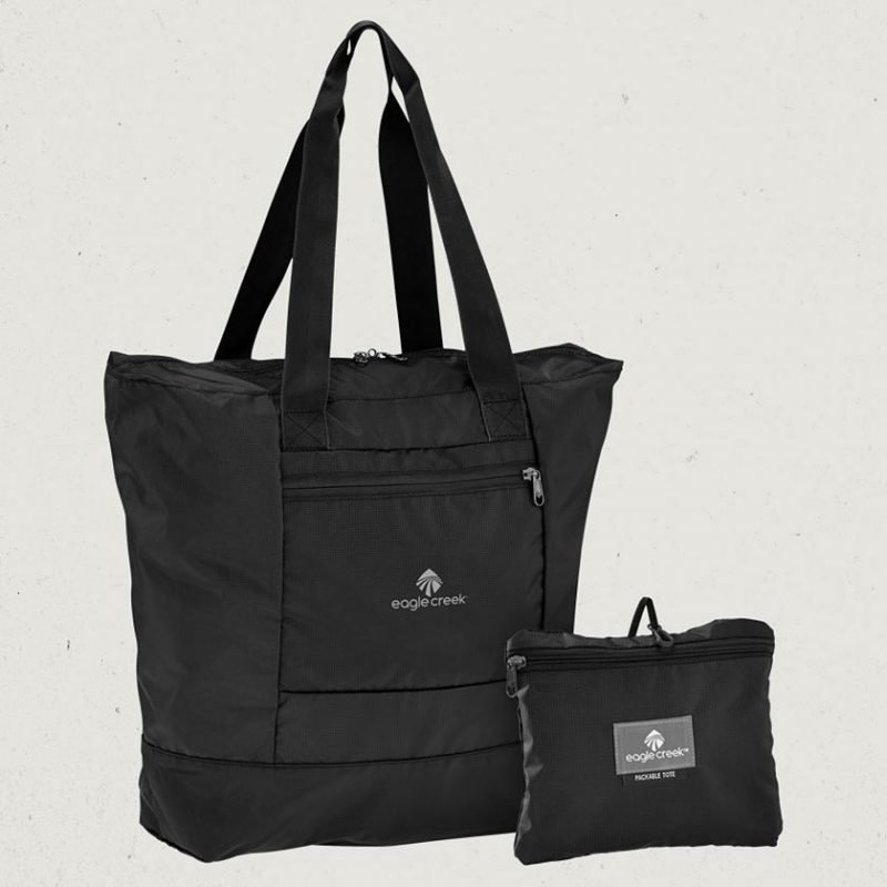 Eagle Creek Packable Tote kokoontaitettava kassi musta