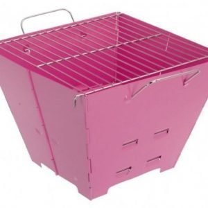 Faltgrill kokoontaitettava Barbecue BBQ matkagrilli pinkki