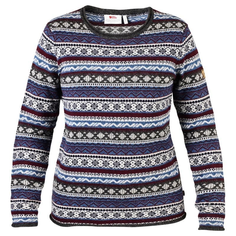 Fjällräven Övik Folk Knit Sweater W L Uncle Blue
