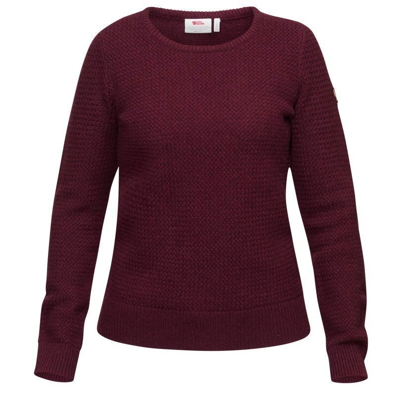 Fjällräven Övik Structure Sweater W L Dark Garnet