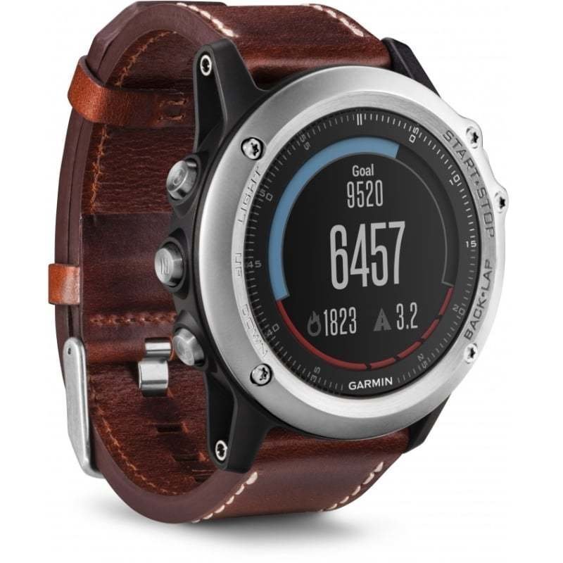 Garmin fenix® 3 Sapphire Silver/Leather 1SIZE Silver