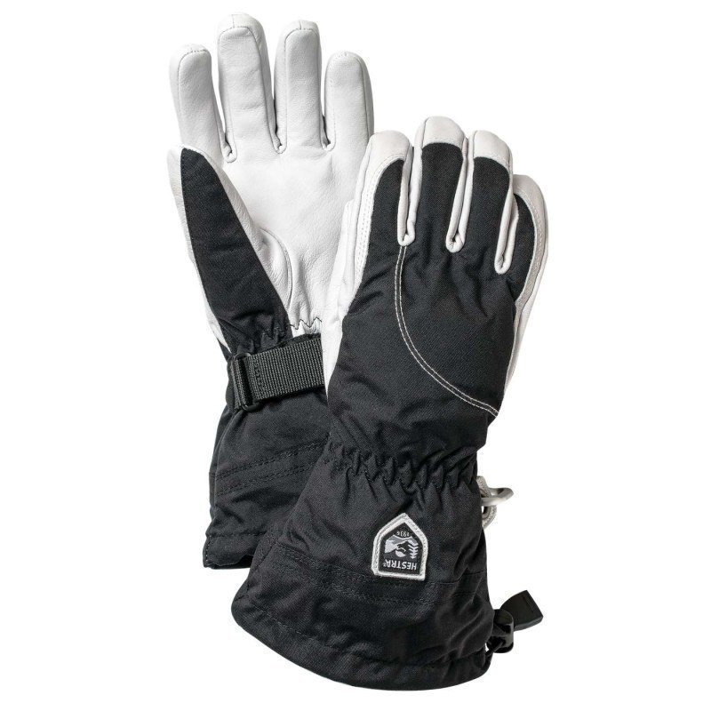 Hestra Heli Ski Female - 5 finger 6 Black/Offwhite