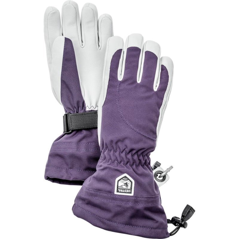 Hestra Heli Ski Female - 5 finger 6 Dark Plum/Offwhite