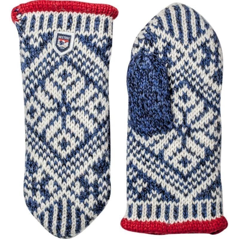 Hestra Nordic Wool Mitt 6 Mid Blue/Offwhite