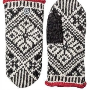 Hestra Nordic Wool Mitt rukkanen musta/valkoinen