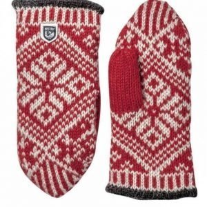 Hestra Nordic Wool Mitt rukkanen punainen/valkoinen