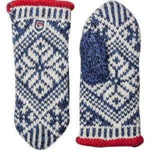 Hestra Nordic Wool Mitt rukkanen sininen/valkoinen