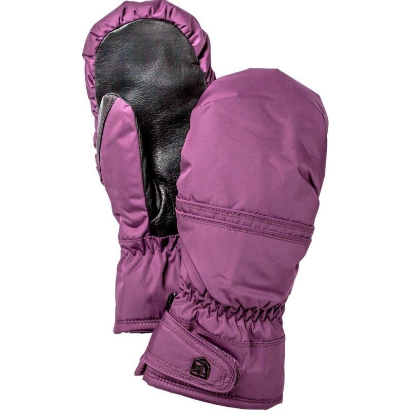 Hestra Primaloft Leather Female Mitt 5 Grape/Black