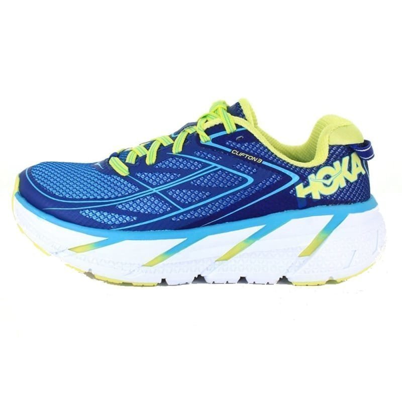 Hoka One One Women's Clifton 3 US 6.5/EU 38 True Blue / Sunny Lime