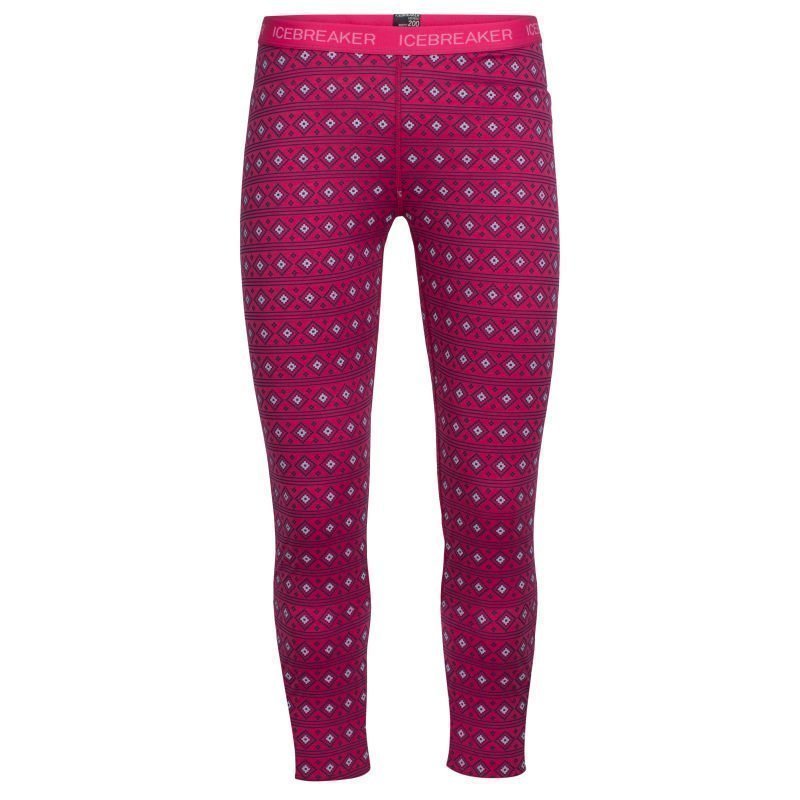 Icebreaker Kids Oasis Leggings Align 04 Pop Pink/Snow/White