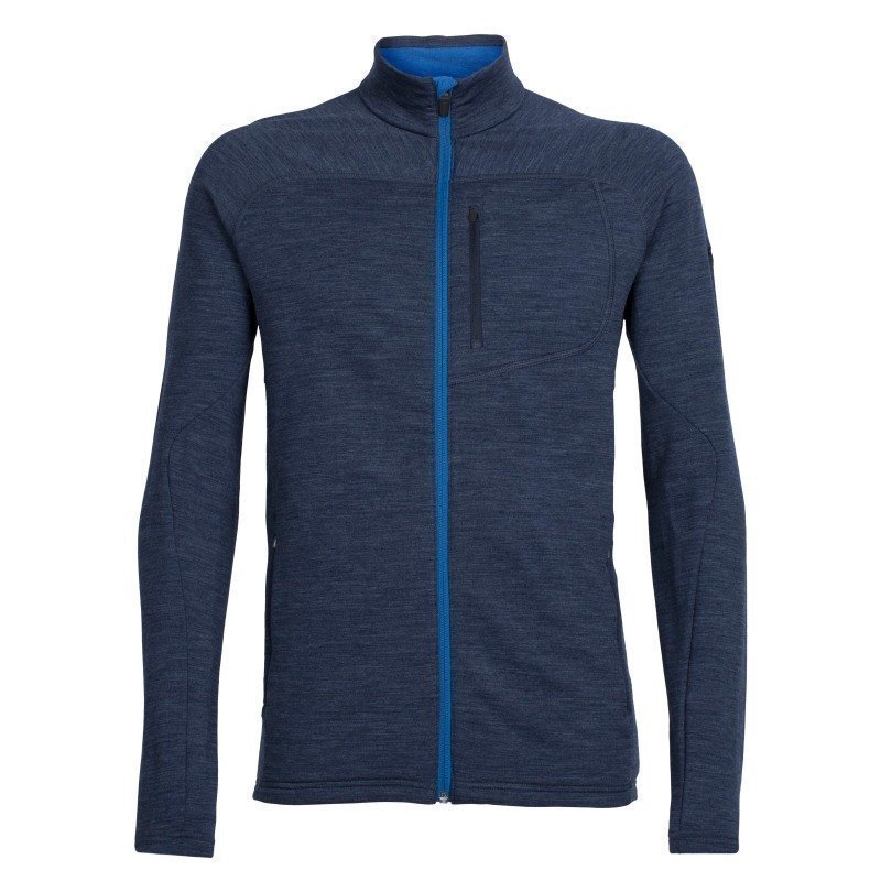 Icebreaker Men's MT Elliot LS Zip M Fathom HTHR/Pelorus/Pelorus