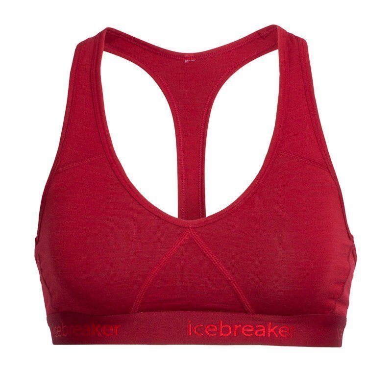 Icebreaker Women's Sprite Racerback Bra L Oxblood/Oxblood/Rocket