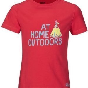 Jack Wolfskin Girls Tipi Tee Punainen 116